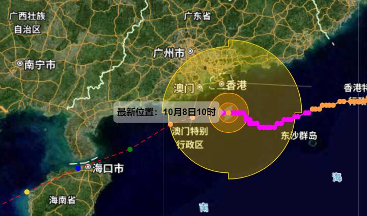 广东台风网第14号台风实时路径图消息 台风“小犬”影响广东有暴雨大风天气