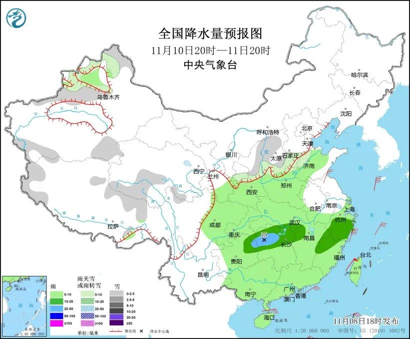 明天11月10日天气预报 浙江福建等地部分地区有大雨
