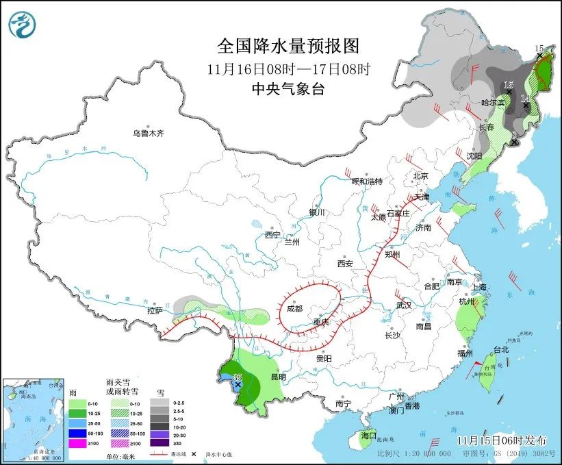 今天11月16号天气预报 黑龙江吉林等地部分地区有大到暴雪