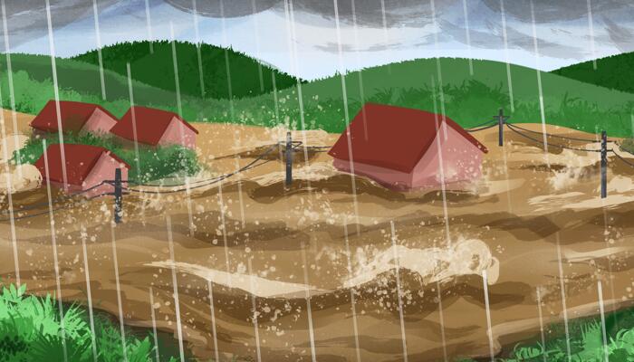 江西婺源多地房屋被淹 今个别地方仍有大暴雨
