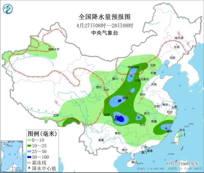 重庆湖南湖北等局部暴雨 西北等仍有大风沙尘天气