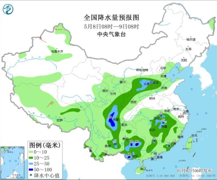 贵州广西湖南广东等有较强降雨 伴雷暴大风等强对流天气