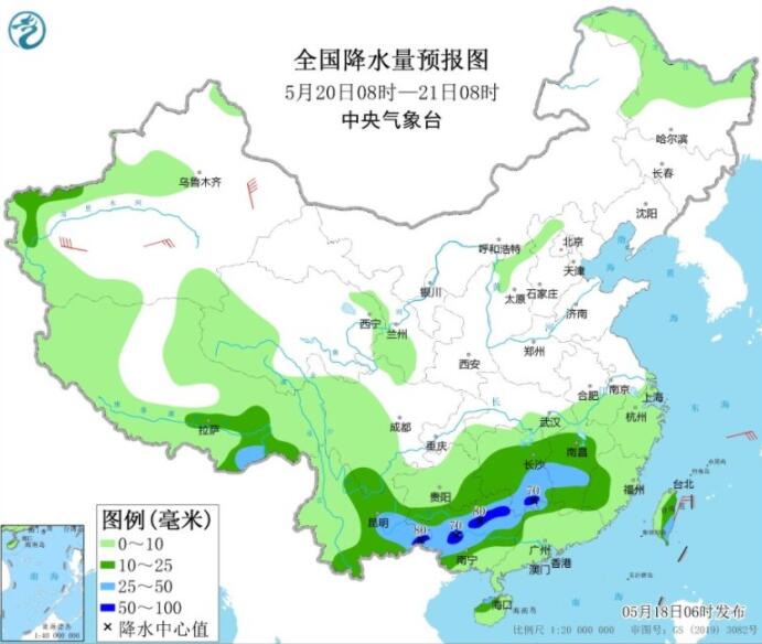 西藏青海部分地区有雨雪 明起西南江南华南多雨水