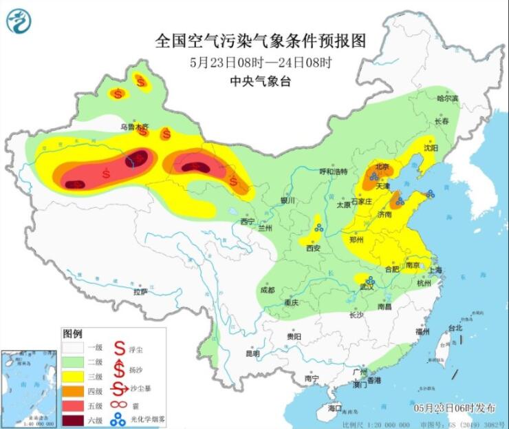 5月23日环境气象公报：甘肃新疆部分地区有沙尘暴