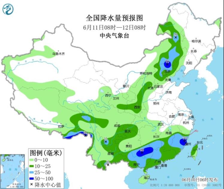 华北东北等多阵雨或雷阵雨 广东福建等仍有较强降雨