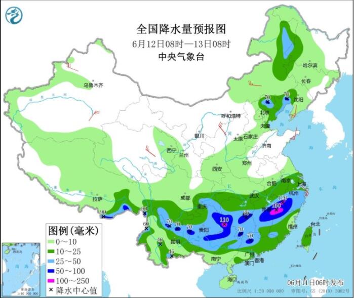 广西广东湖南等大到暴雨 华北东北黄淮局部有强对流天气