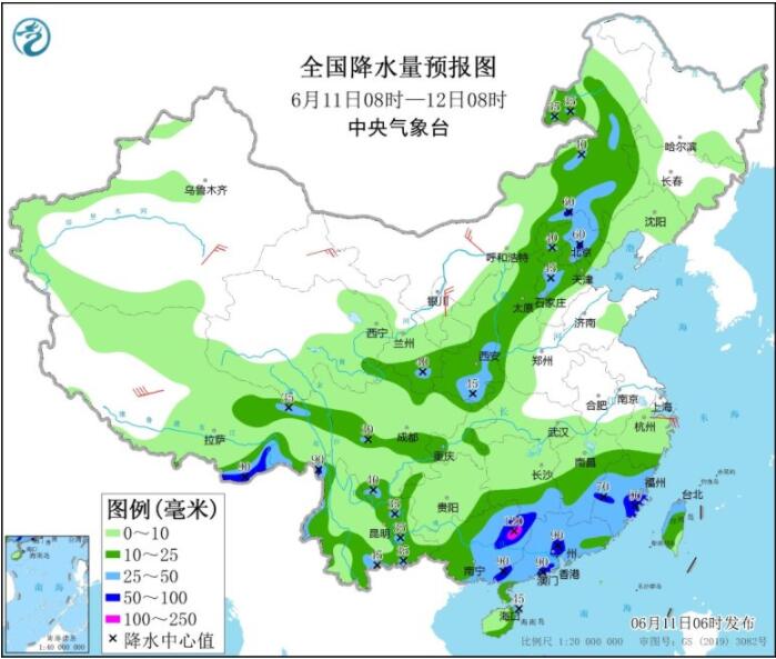 广西广东湖南等大到暴雨 华北东北黄淮局部有强对流天气