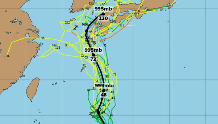 今年4号台风艾利胚胎路径图最新消息 四号台风正在酝酿未来路径预测图