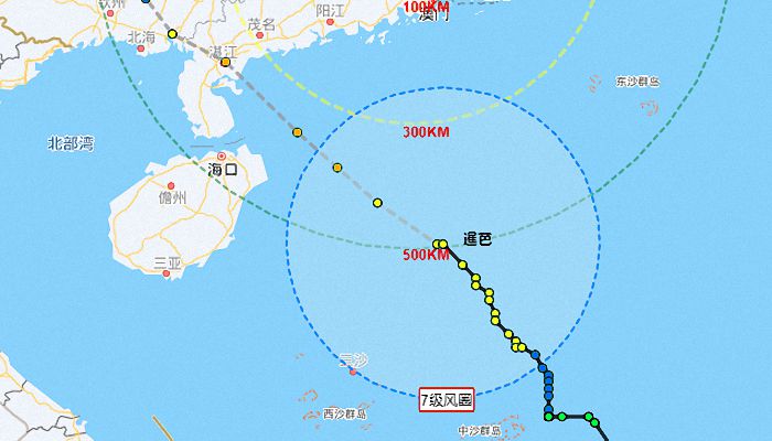 海南台风网路径实时发布系统 受台风暹芭影响海南将迎强风雨