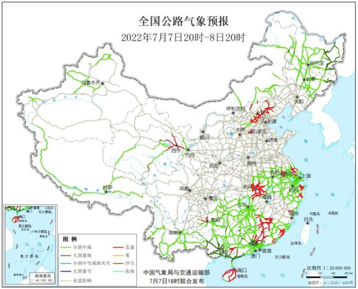 2022全国交通天气最新预报：7月8日高速路况最新实时查询