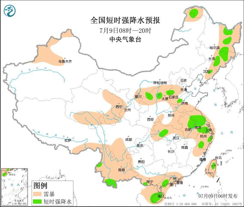 黑龙江吉林湖南等地出现强降水 辽宁吉林陕西等地有强对流天气