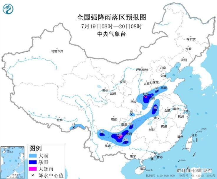 贵州河南等部分地区有大暴雨 南方高温将再度发展