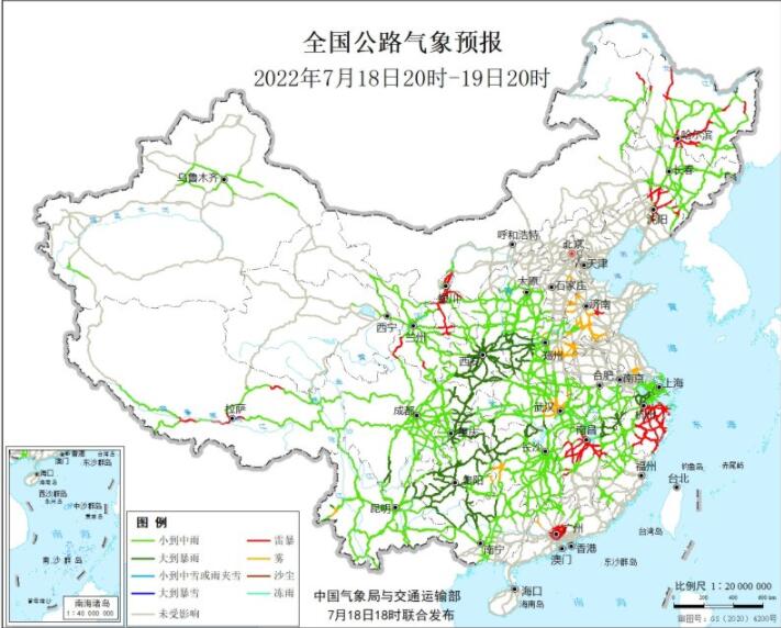 2022全国交通天气最新预报：7月19日高速路况最新实时查询