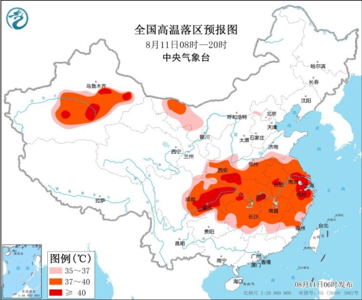 江浙皖川渝等地局地气温可超40℃ 江浙沪热到发红