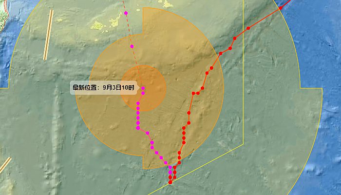 台风路径实时发布系统11号台风 台风轩岚诺将于今天夜间移入东海海域