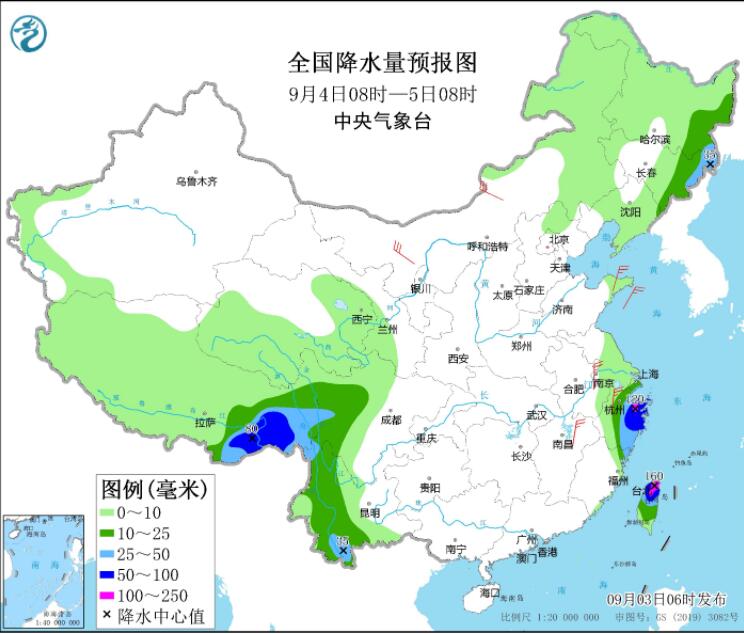 “轩岚诺”影响台湾省局地特大暴雨 江浙沪闽大风可达10级