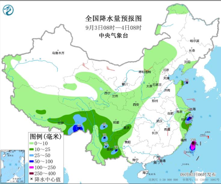 “轩岚诺”影响台湾省局地特大暴雨 江浙沪闽大风可达10级