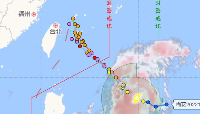 台风路径实时发布系统2022年12号台风梅花路径图追踪