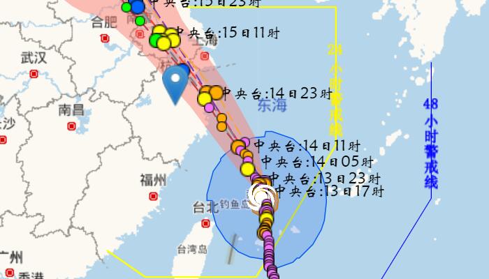 浙江台风网第12号台风路径图最新消息 明天杭州周边或遭大暴雨侵袭