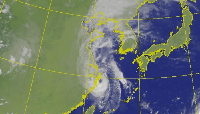 12号台风梅花最新云图实况：云系“尾巴”覆盖至东北