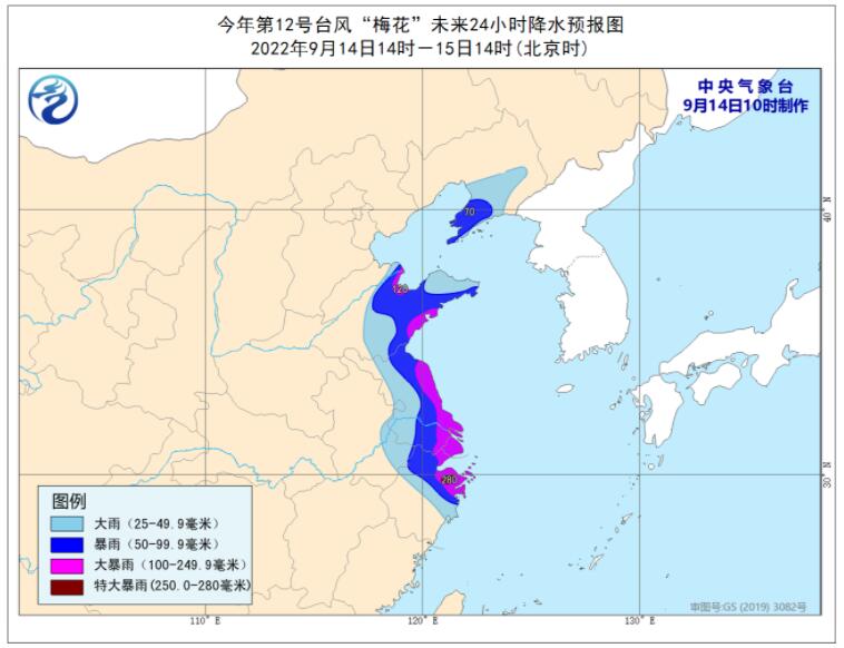 2022首个台风红色预警 台风梅花预计14级风登陆浙江沿海