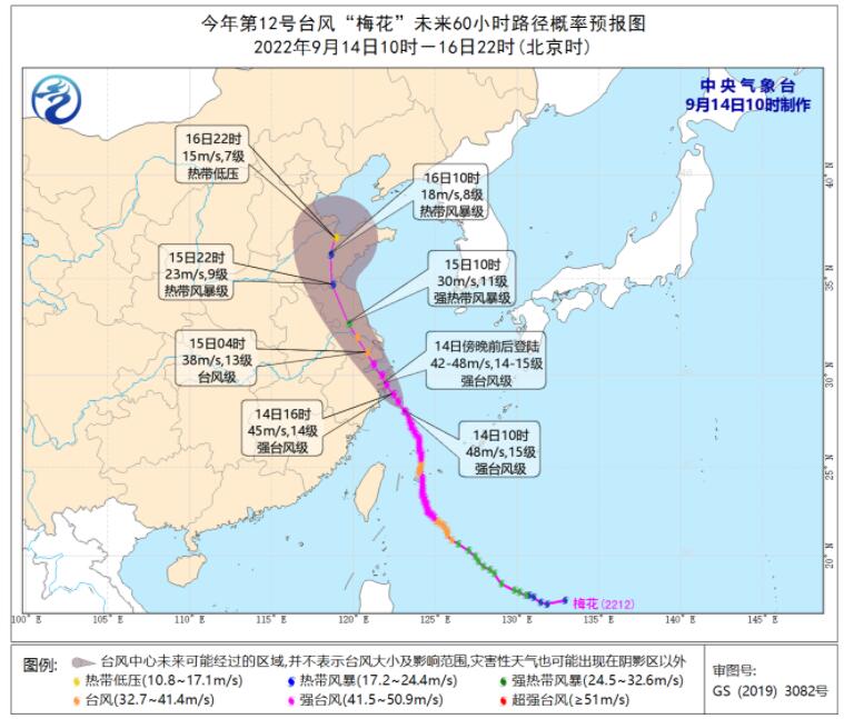 2022首个台风红色预警 台风梅花预计14级风登陆浙江沿海