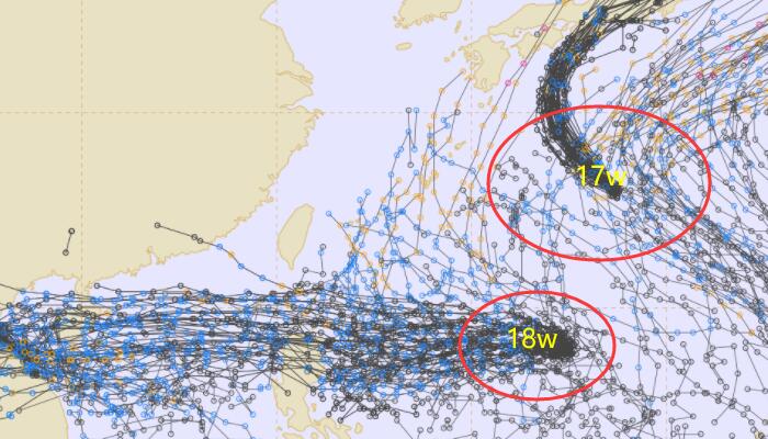 15号台风塔拉斯胚胎路径图 十五号台风未来发展趋势预测图