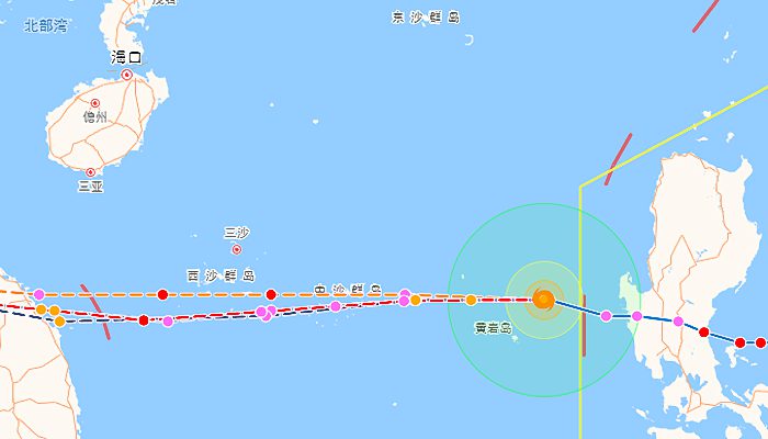 16号台风奥鹿最新消息路径图 中央气象台发布台风黄色预警