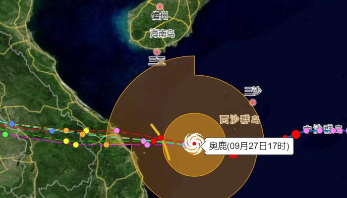 9月27日国外天气预报：台风奥鹿将在越南东部沿海登陆