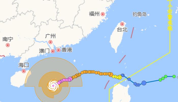 21号台风海棠路径图实时发布线路图：是否趋向我国移动