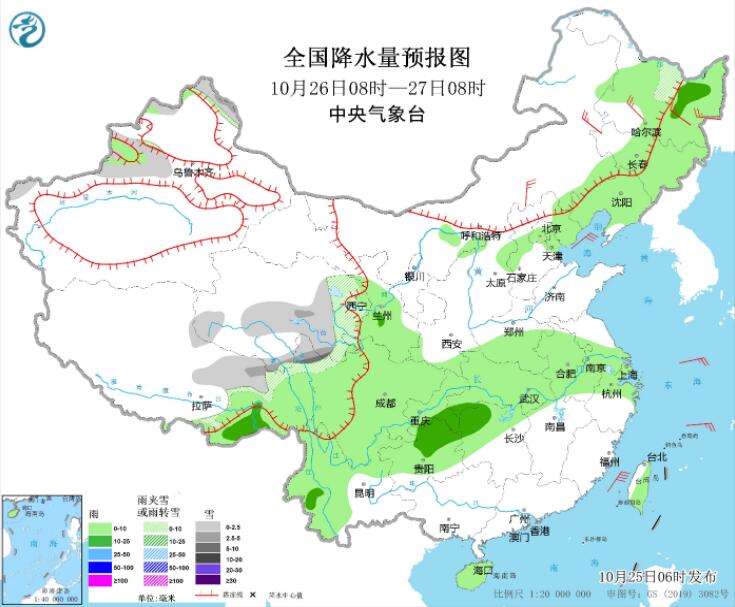 西藏青海川西高原等雨雪强势来袭 华北东北受冷空气影响降温降水