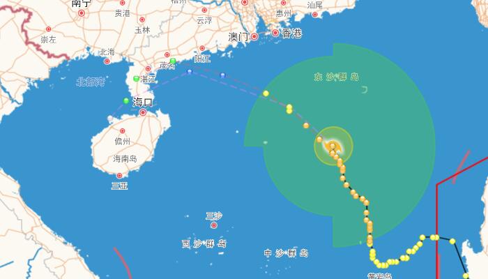 海南台风尼格实时移动路径图：3日或在海南文昌沿海登陆