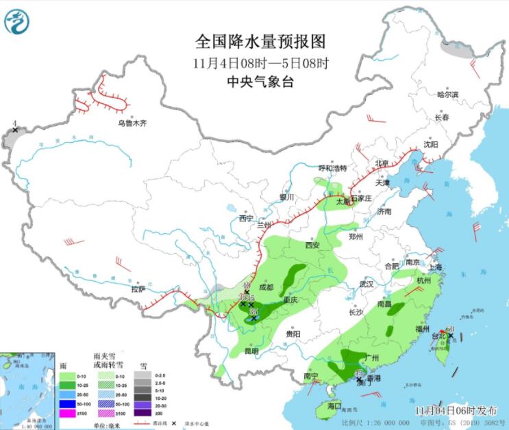 冷空气南下影响长江中下游 江南华南等有弱降水