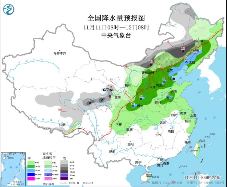 冷空气影响内蒙古东北等降温超12℃ 北方大范围雨雪来袭