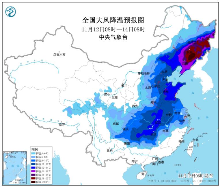 内蒙古东北等地受冷空气影响有降温 辽宁吉林等地有大到暴雪