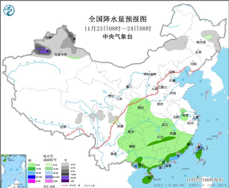 华南部分地区暴雨大暴雨来袭 新疆依然多降雪