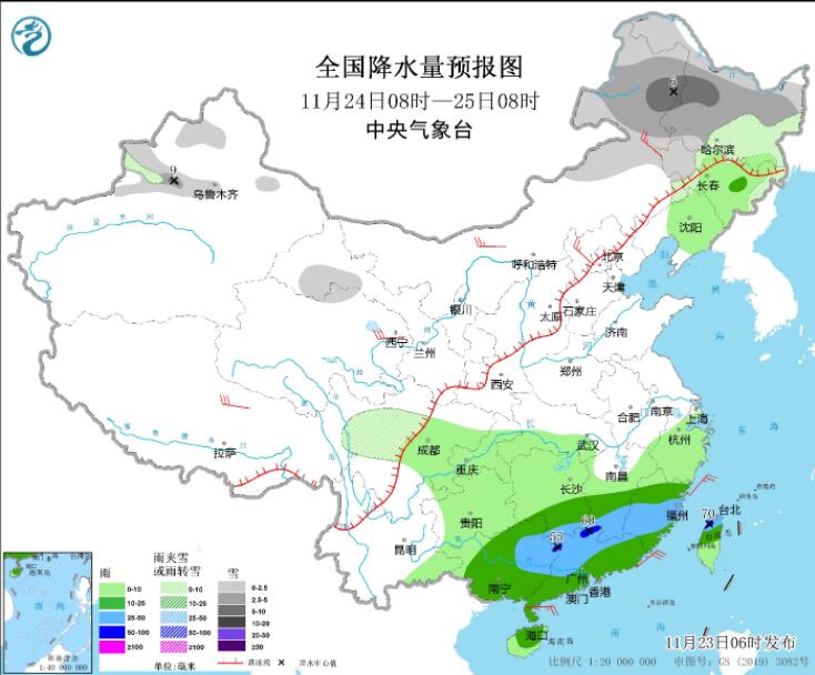 华南江南部分地区暴雨或大暴雨 河北山东河南湖北等仍有浓雾 