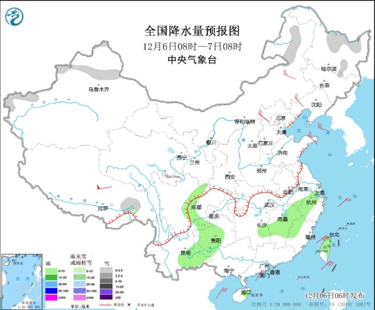 西南江南等部分地区有弱降雨 新疆西藏内蒙古等有雨雪出没