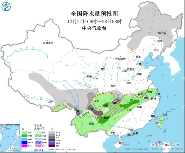 南方多地今夜将迎雨雪天气 贵州湖南局部大到暴雪