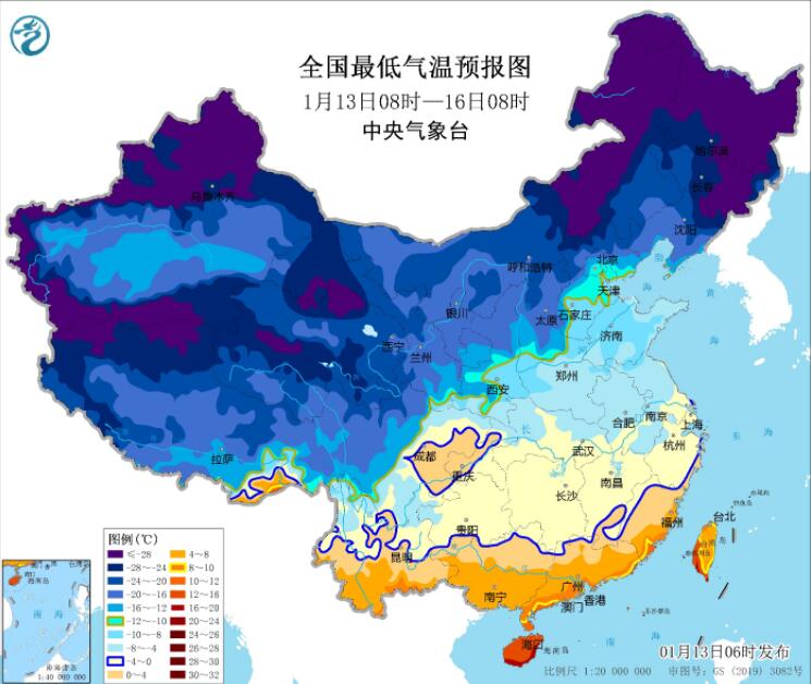 寒潮逐渐向中东部蔓延 南方即将加入降温雨雪群聊
