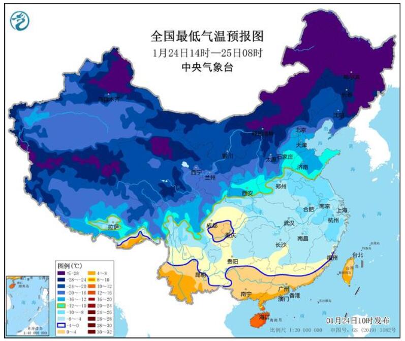 寒潮蓝色预警10时继续发布 华南重庆等地气温大幅下降