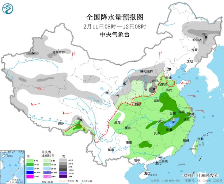 西北华北黄淮等雨雪再上线 冷空气影响中东部降温显著