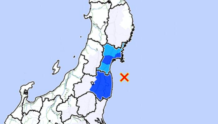 日本福岛县近海发生4.9级地震 最大震感为震度3