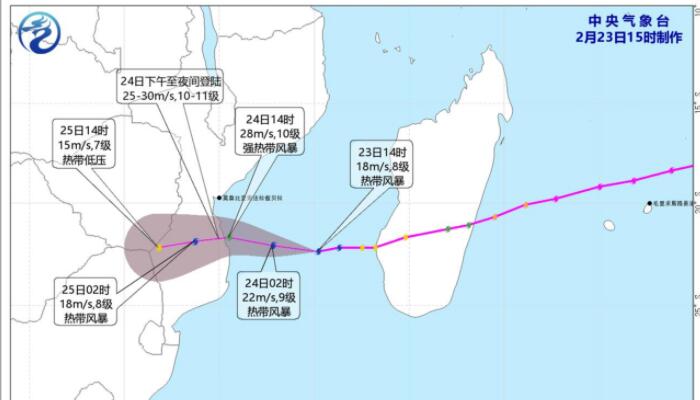 2023年2月23日国外天气预报：莫桑比克继续受热带气旋“费雷迪”影响