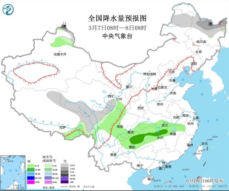 冷空气影响新疆东北等有降雪 未来3天云贵川渝等多阴雨