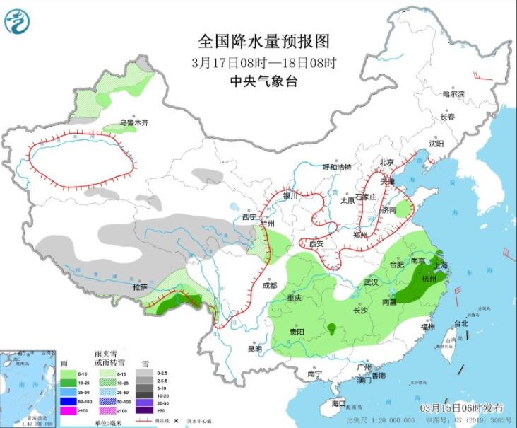 冷空气继续影响长江以北 江南江汉江淮等迎明显降雨
