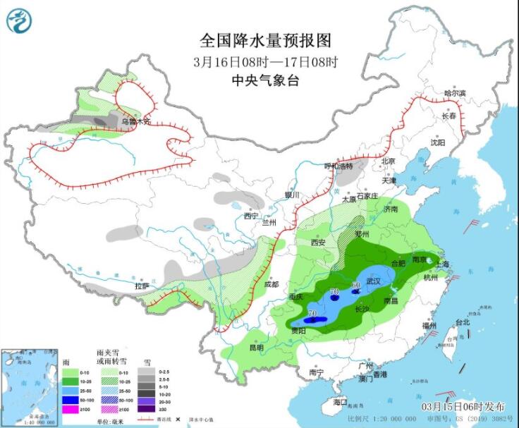 冷空气继续影响长江以北 江南江汉江淮等迎明显降雨