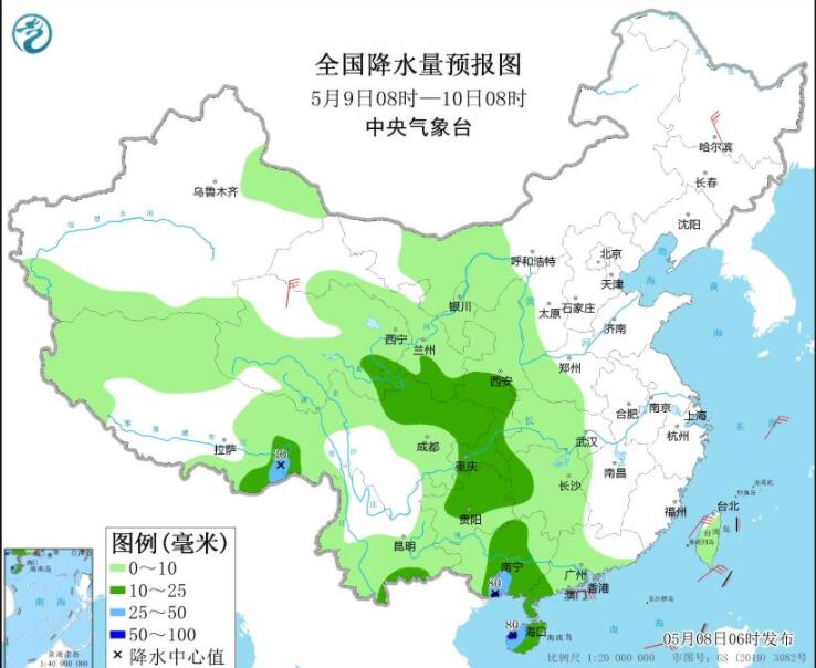 广东广西海南有暴雨或大暴雨 西北青藏等降雪明显