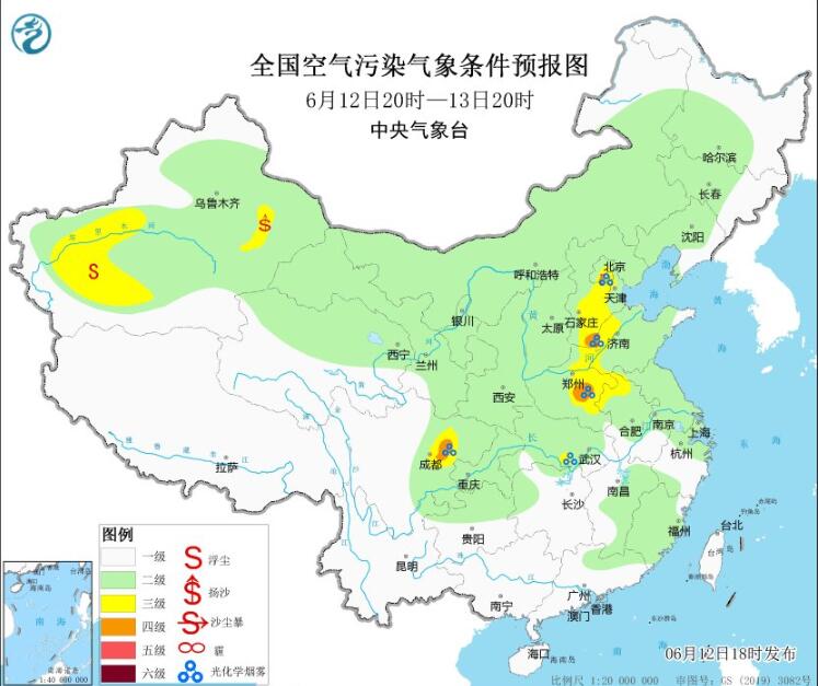 2023年6月13日环境气象预报：华北黄淮江淮等防范臭氧污染