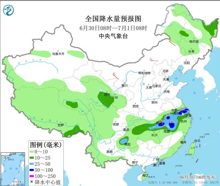 江浙沪鄂皖湘等有大到暴雨 华北黄淮等持续高温